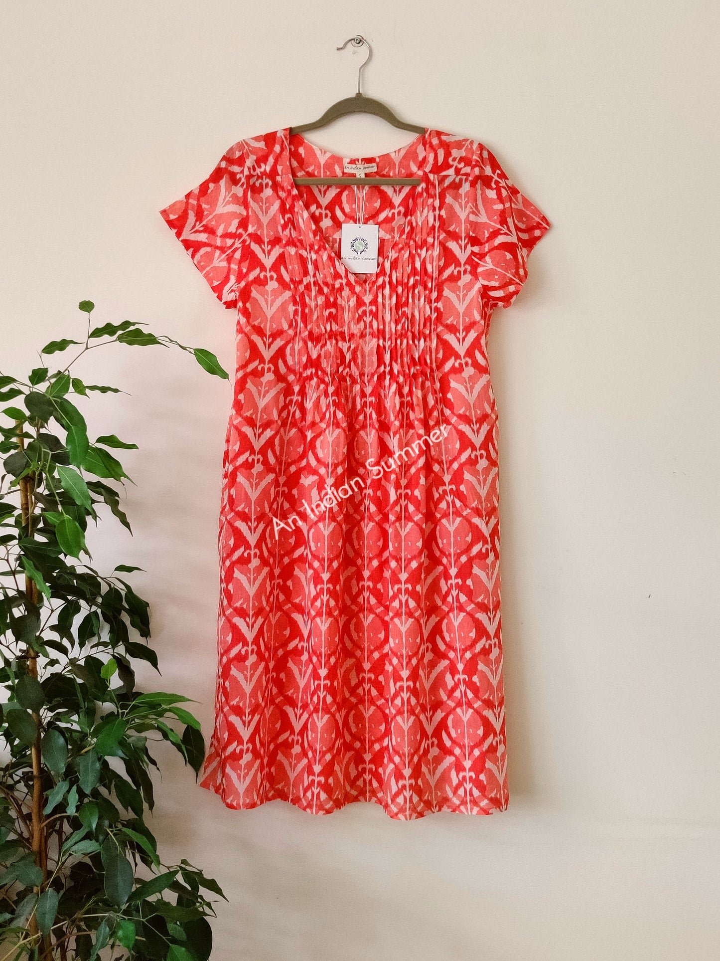 Damask Coral | Chloe Summer Dress | Cotton Voile | An Indian Summer | Seasonless Timeless Sustainable Ethical Authentic Artisan Conscious Clothing Lifestyle 