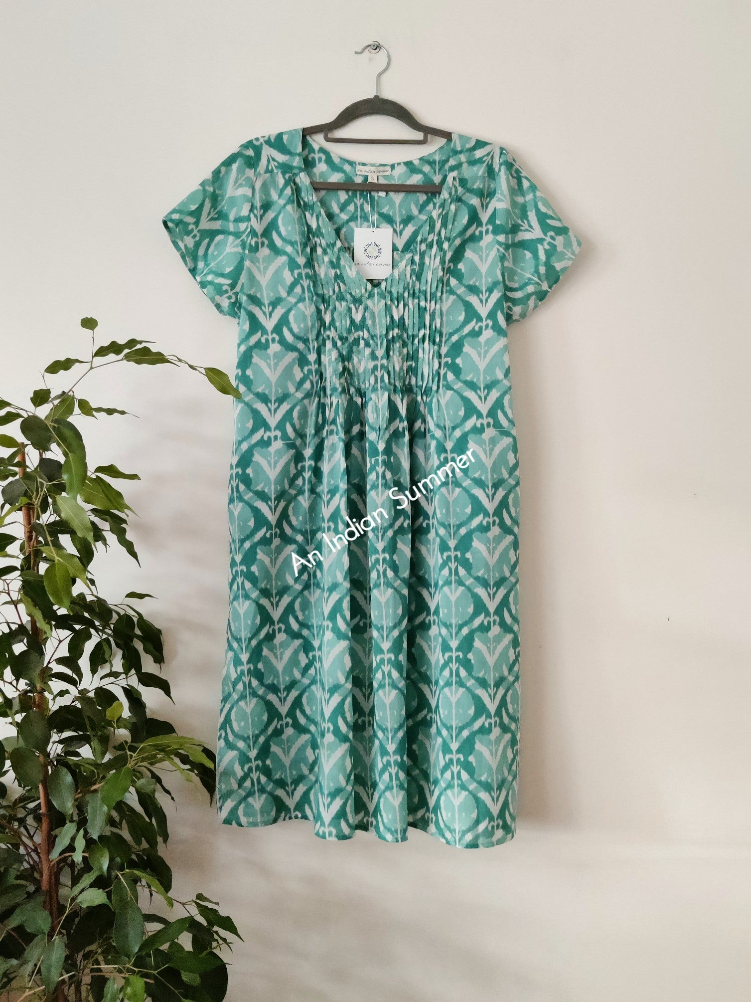 Damask Teal | Chloe Summer Dress | Cotton Voile | An Indian Summer | Seasonless Timeless Sustainable Ethical Authentic Artisan Conscious Clothing Lifestyle 