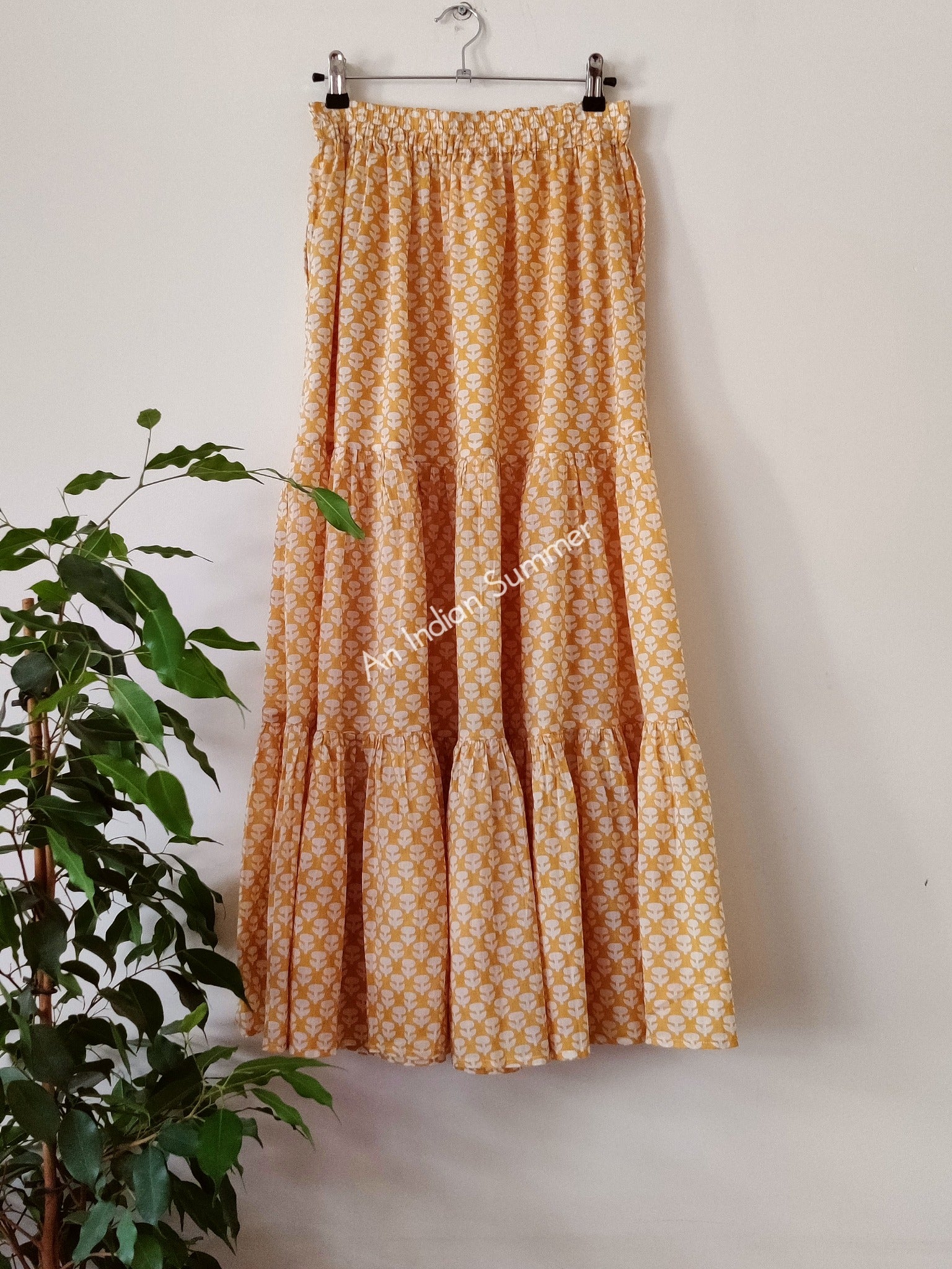 Yellow | Daisy Skirt | Hand Block Printed | Cotton Voile | An Indian Summer | Seasonless Timeless Sustainable Ethical Authentic Artisan Conscious Clothing Lifestyle Brand