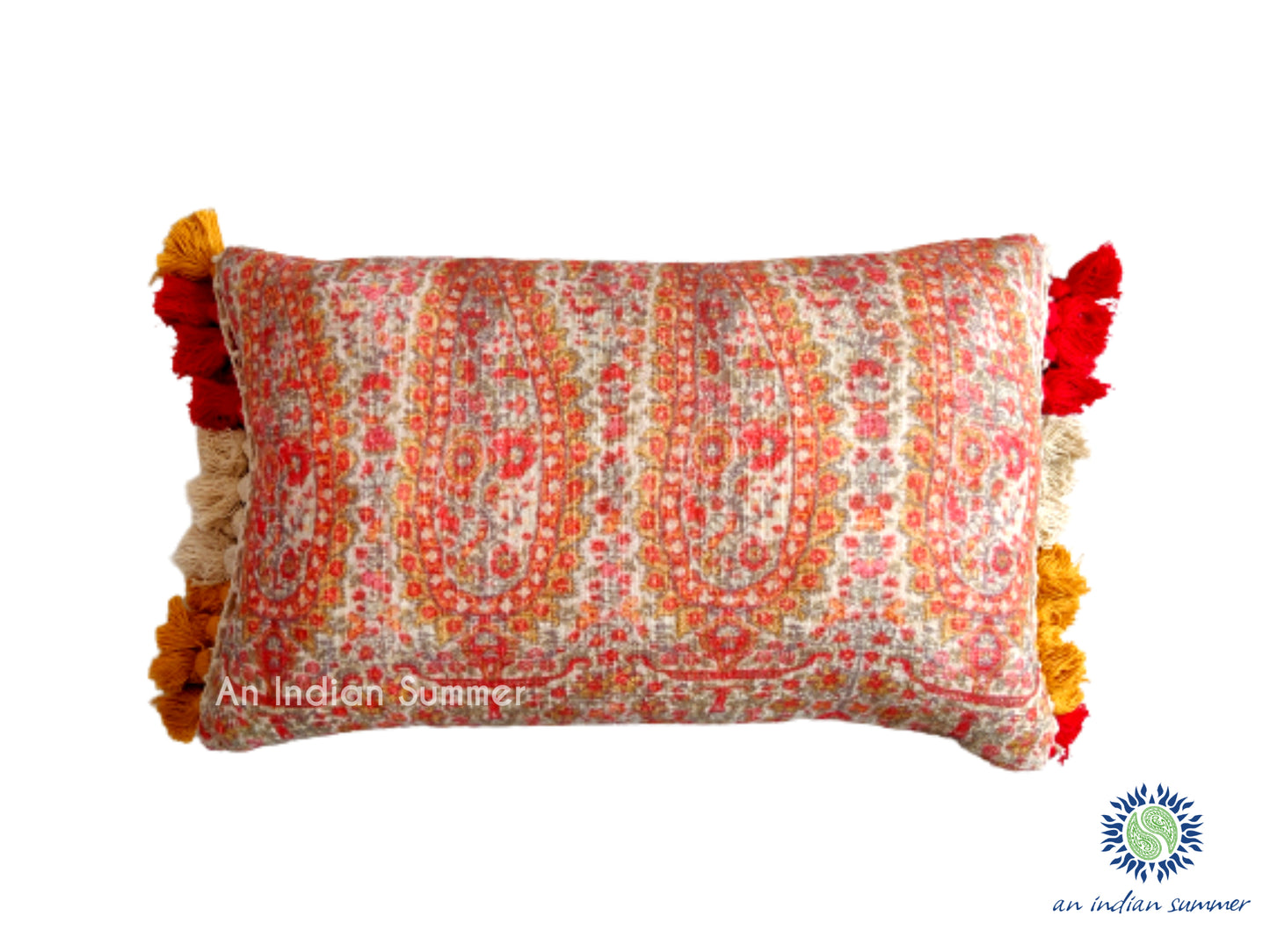 Paisley Cushion Khadi Cotton Handloom Woven | An Indian Summer | Seasonless Timeless Sustainable Ethical Authentic Artisan Conscious Clothing Lifestyle Brand