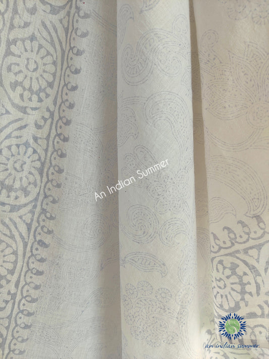 Paisley Sarong Pareo | Grey | Hand Block Printed | Hand Block Printed | Cotton Voile | An Indian Summer | Seasonless Timeless Sustainable Ethical Authentic Artisan Conscious Clothing Lifestyle Brand