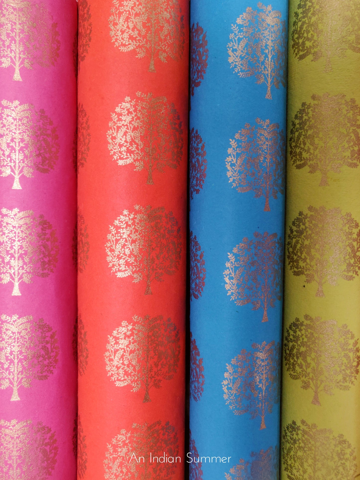 Gift Wrapping Hand Block Printed Wrapping Paper Handmade Cotton Tree-Free Paper An Indian Summer