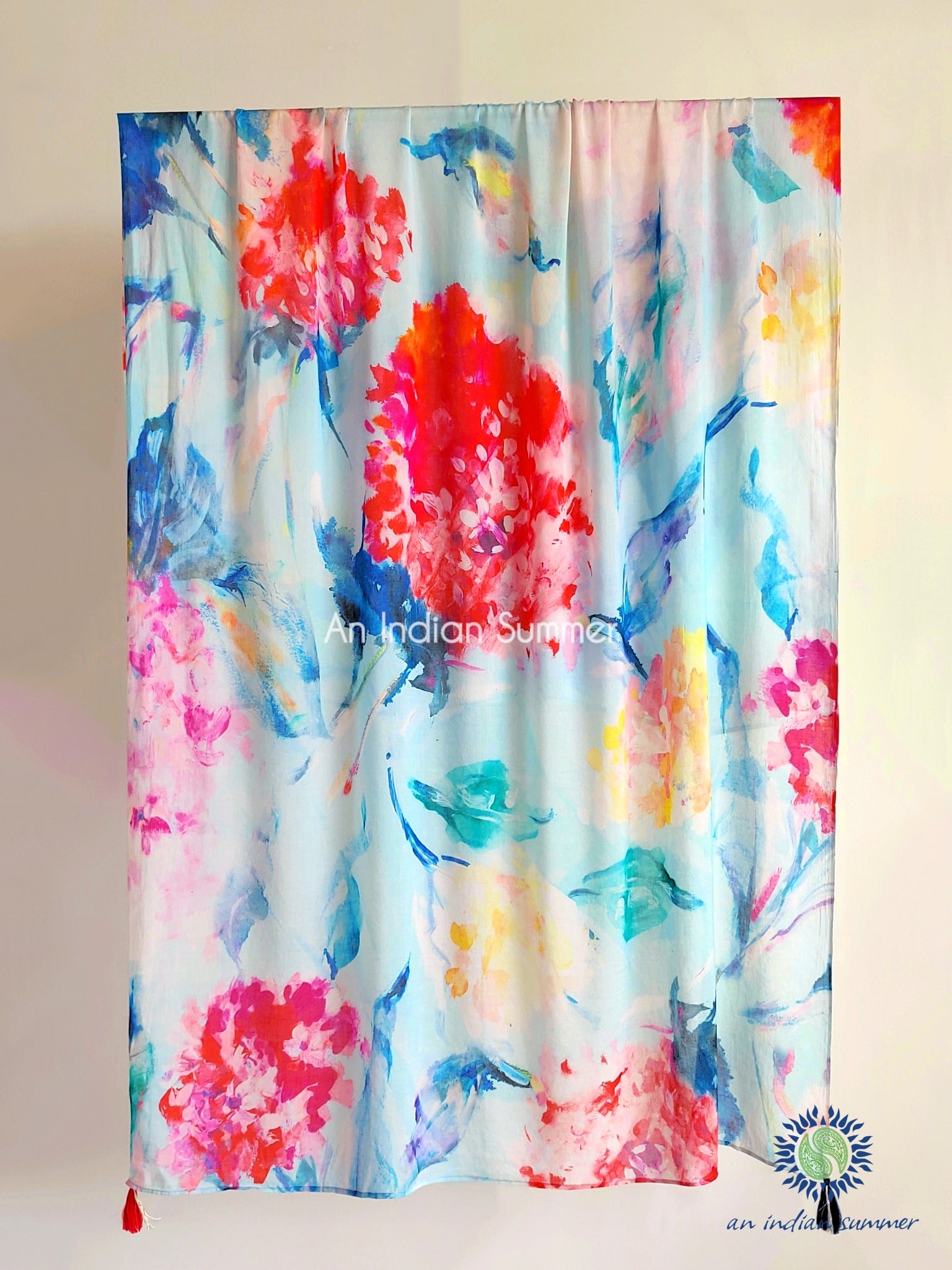 Abstract Florals | Art Inspired Shawl Sarong Pareo | An Indian Summer | Luxury Resortwear Swimwear Beachwear | Seasonless Timeless Sustainable Ethical Authentic Artisan Conscious Clothing Lifestyle Brand