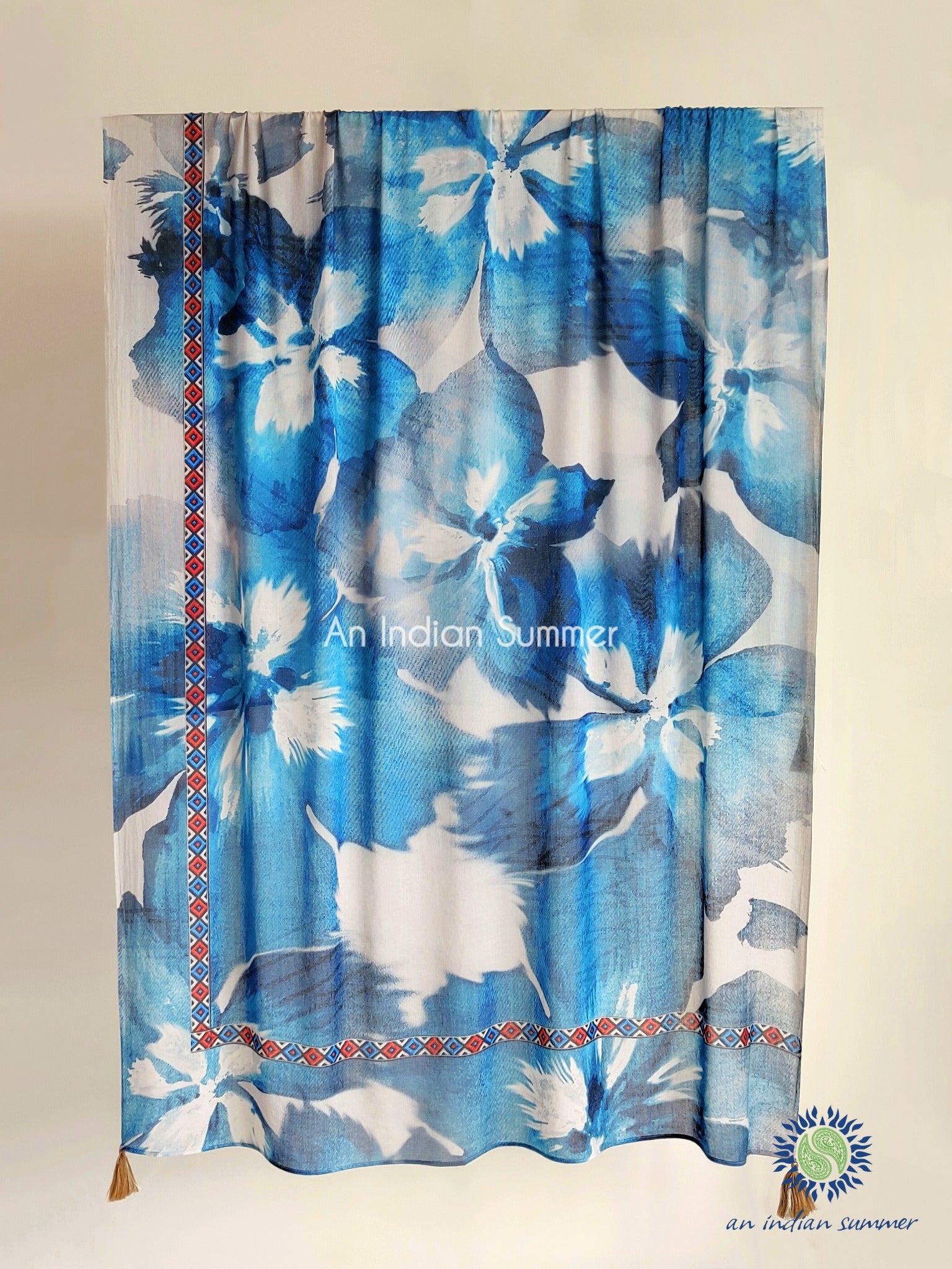 Blue Petals | Art Inspired Shawls | An Indian Summer | Seasonless Timeless Sustainable Ethical Authentic Artisan Conscious Clothing Lifestyle Brand