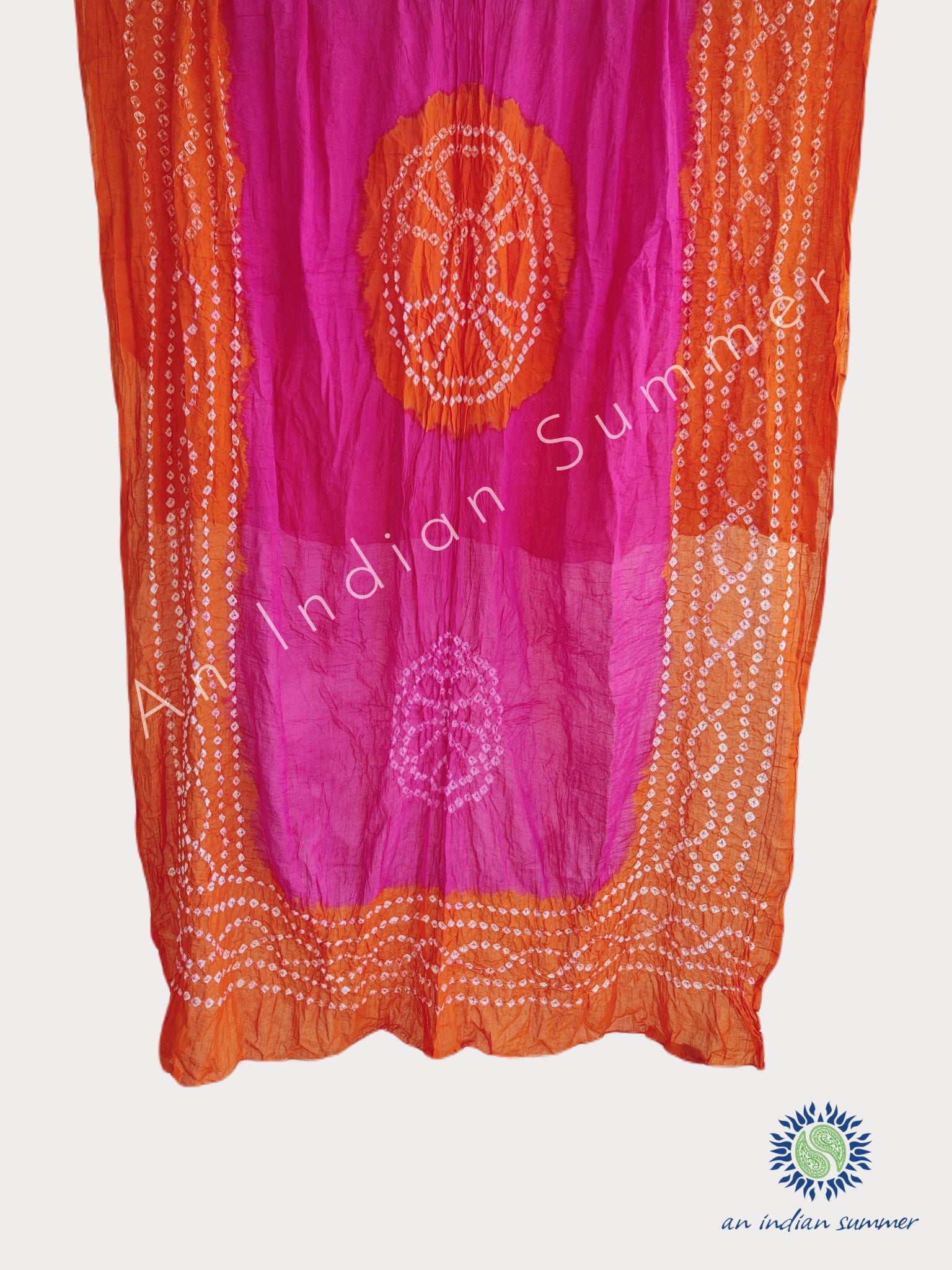 Pink & Orange | Contrast Bandhani Sarongs Pareos Shawls | Bandhej Tie Dye | Hand Tie-Dyed | Cotton Voile | An Indian Summer | Seasonless Timeless Sustainable Ethical Authentic Artisan Conscious Clothing Lifestyle Brand