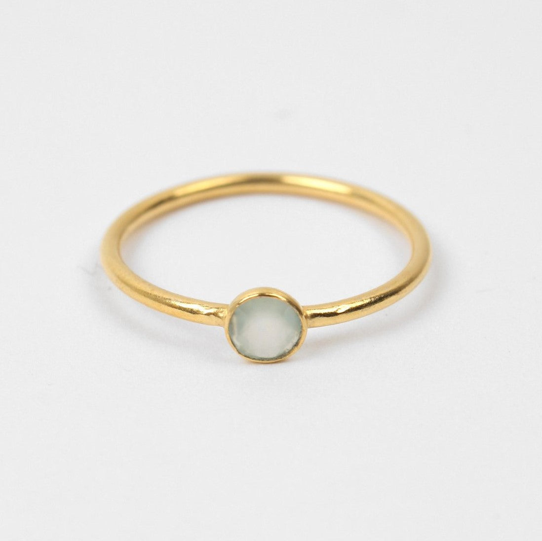 White Chalcedony Dot Ring - An Indian Summer