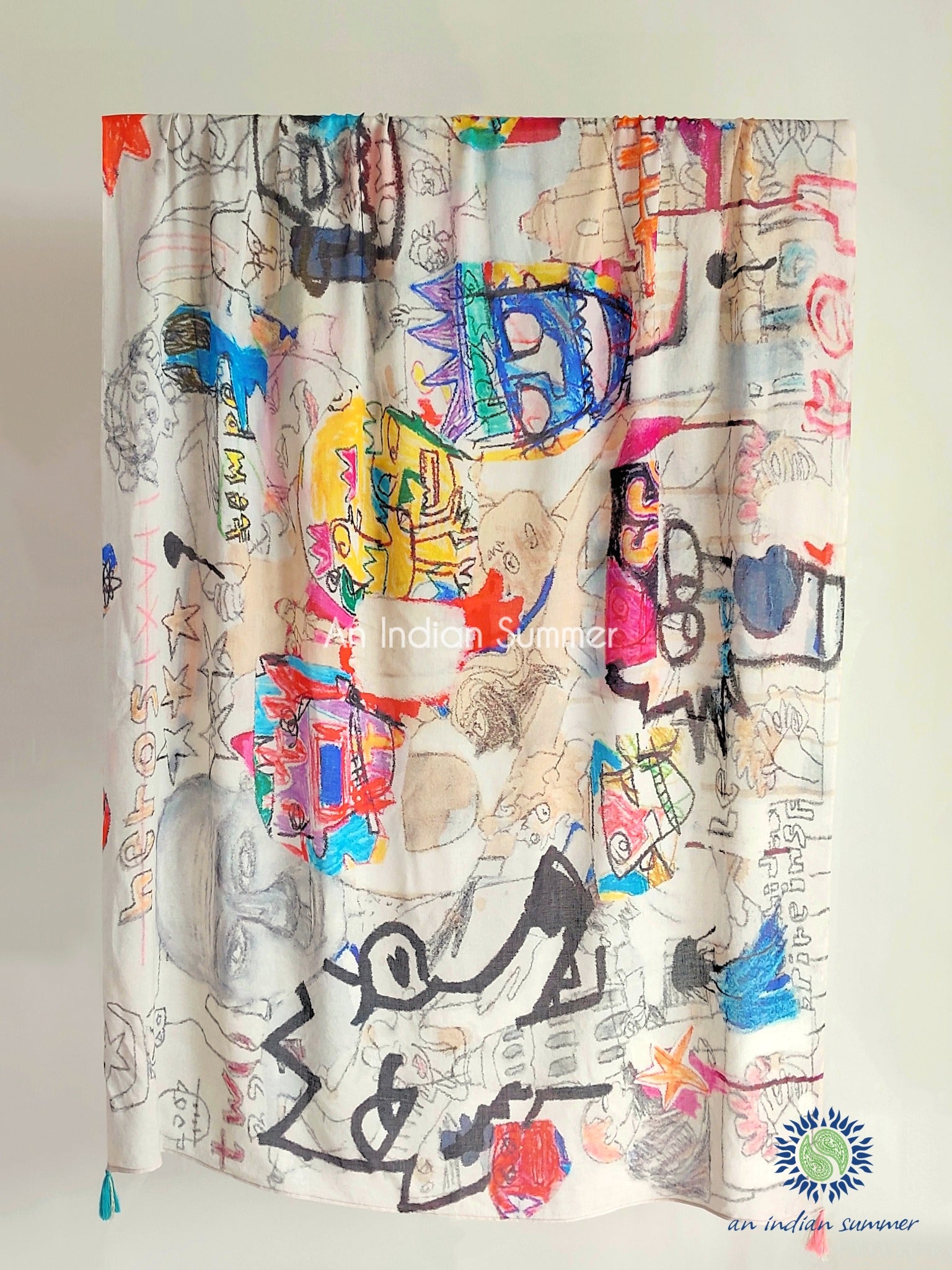 Graffiti Faces | Art Inspired Shawls | An Indian Summer | Seasonless Timeless Sustainable Ethical Authentic Artisan Conscious Clothing Lifestyle Brand