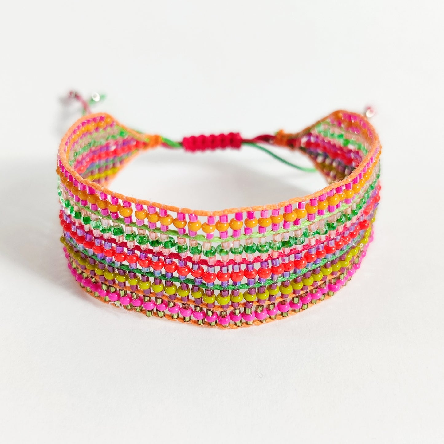 An Indian Summer Ibiza Wide Bracelet Multicoloured Glass Beads Arm Candy Stacking Bracelets