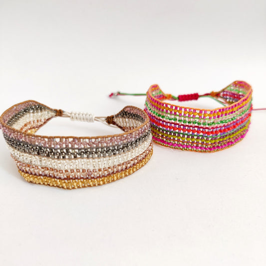 An Indian Summer Ibiza Wide Bracelets Glass Beads Arm Candy Stacking Bracelets