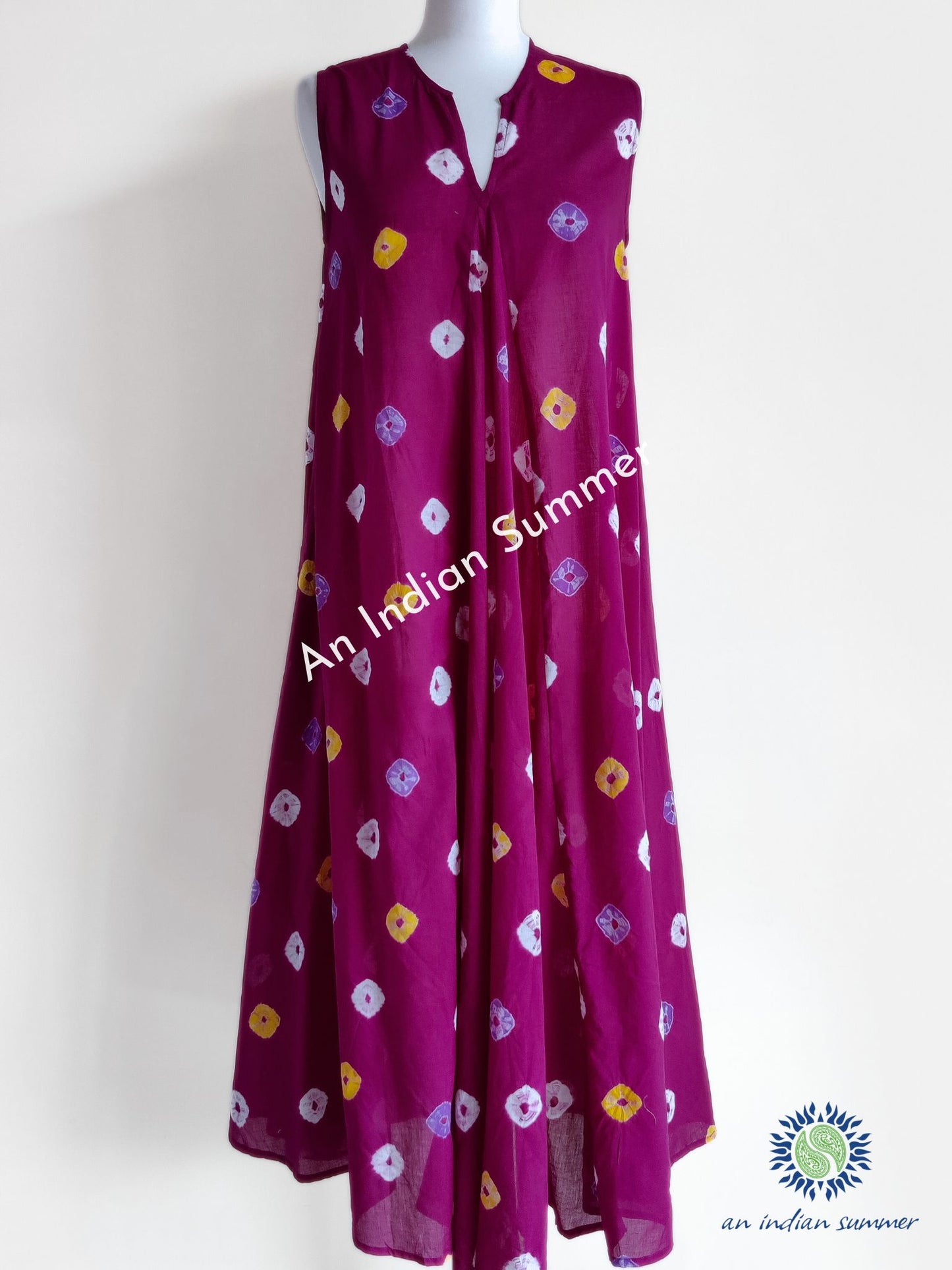 Robe Midi Sans Manches - Kanebo - Magenta