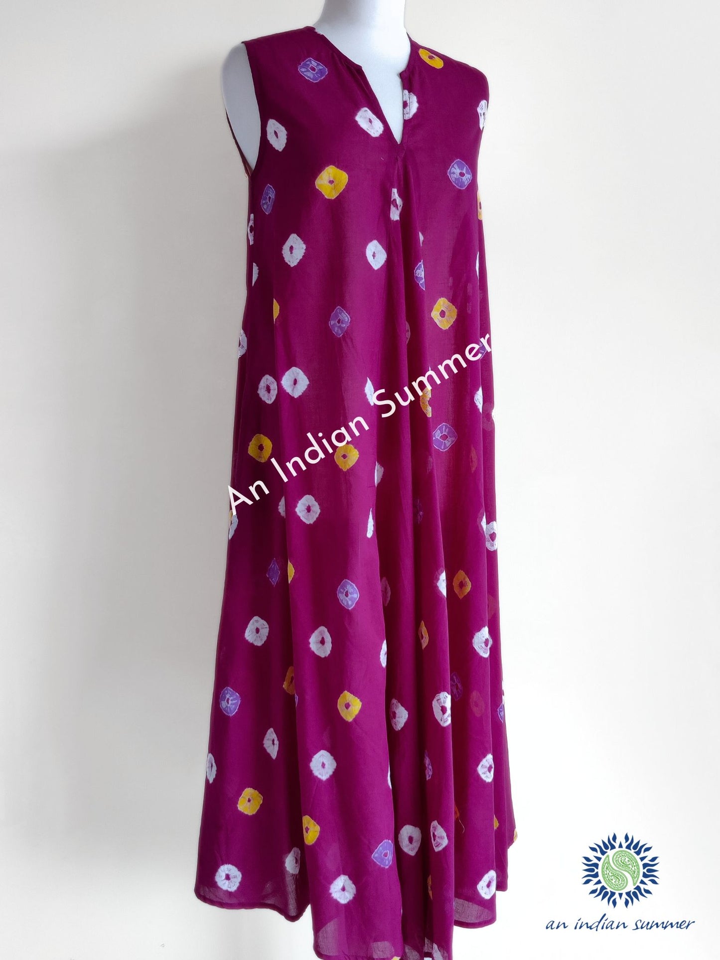 Sleeveless Midi Dress - Kanebo - Magenta