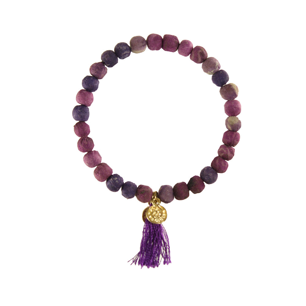 An Indian Summer Kantha Bracelet Purple