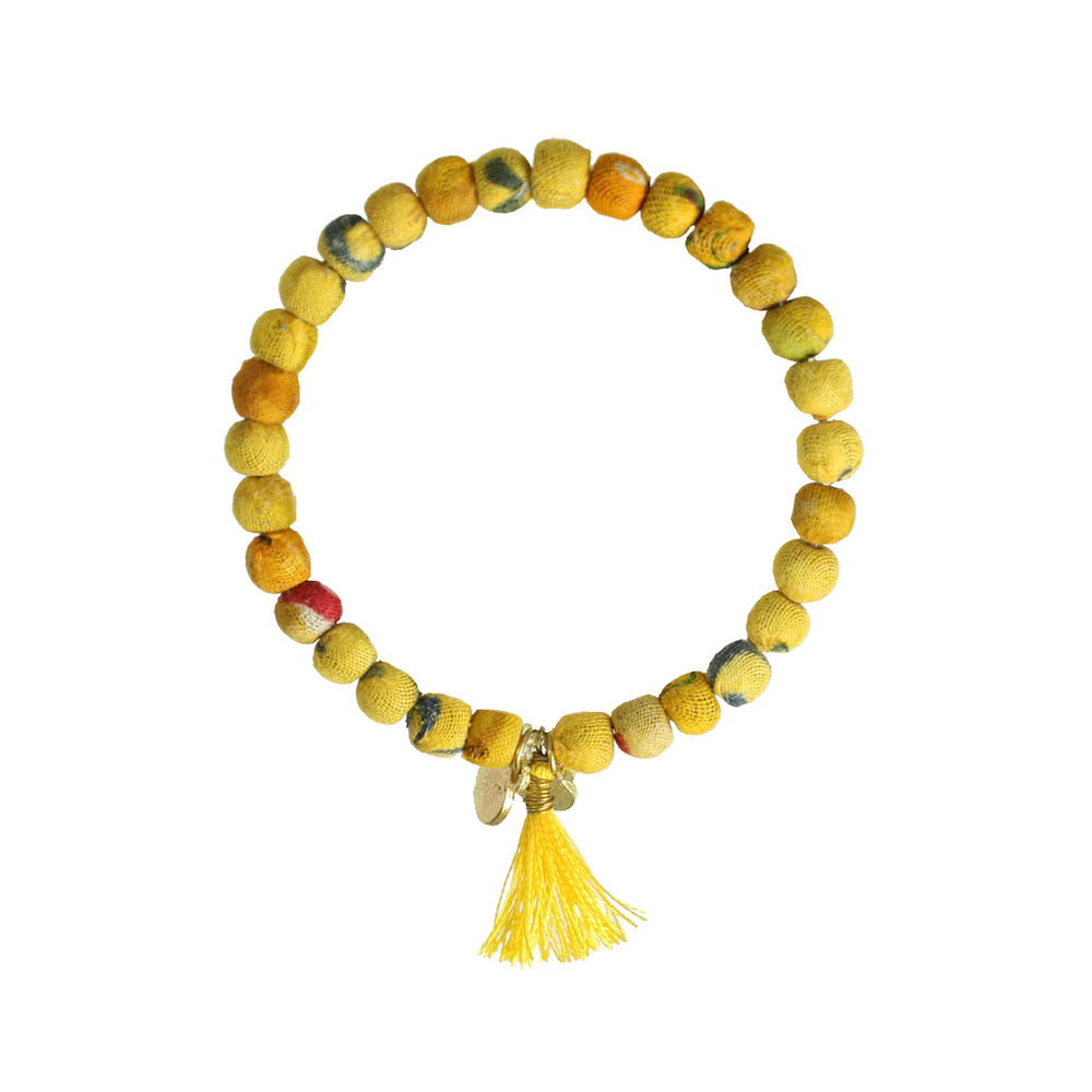 An Indian Summer Kantha Bracelet Yellow