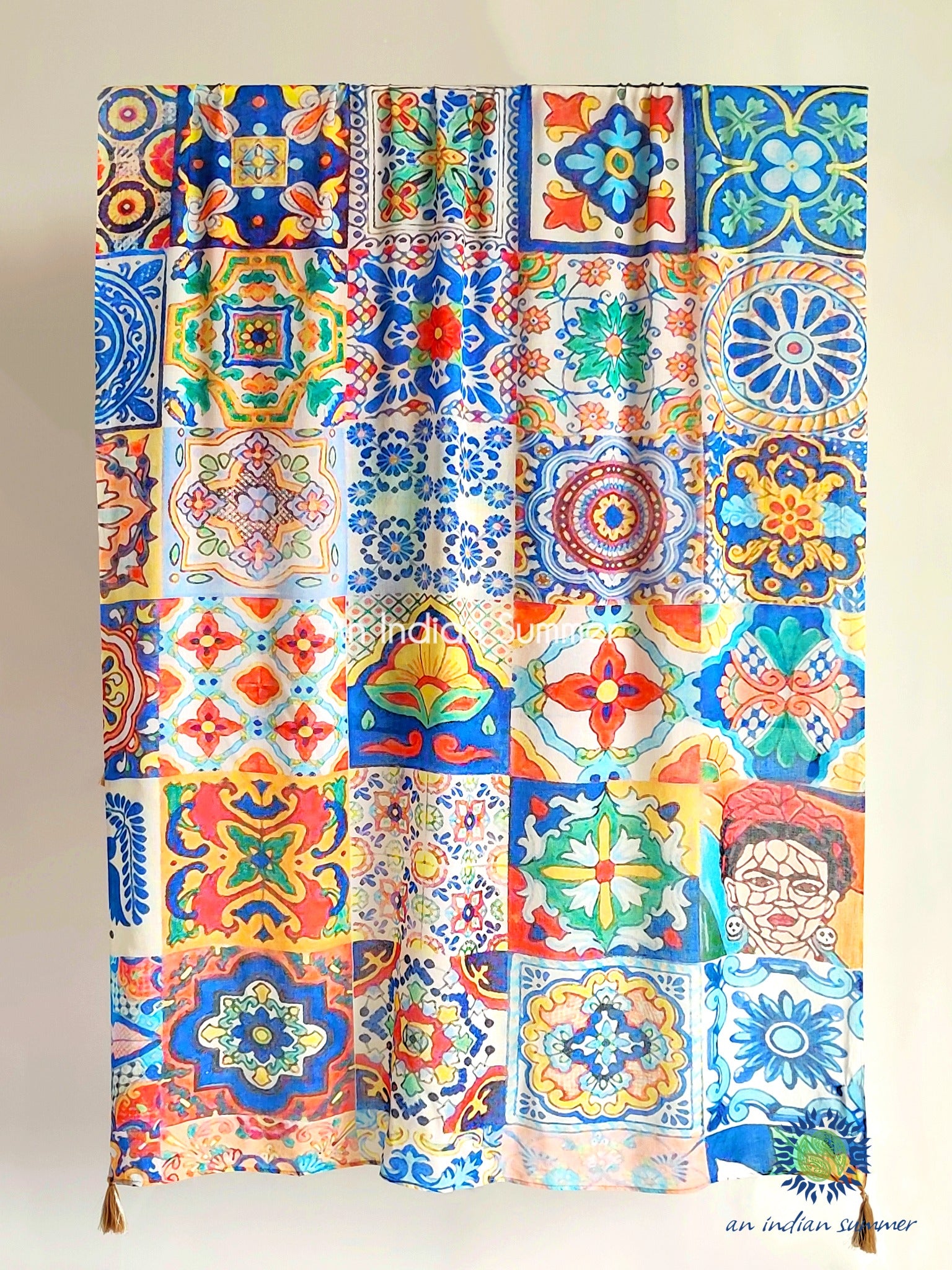 Mexican Tiles | Art Inspired Shawls | An Indian Summer | Seasonless Timeless Sustainable Ethical Authentic Artisan Conscious Clothing Lifestyle Brand