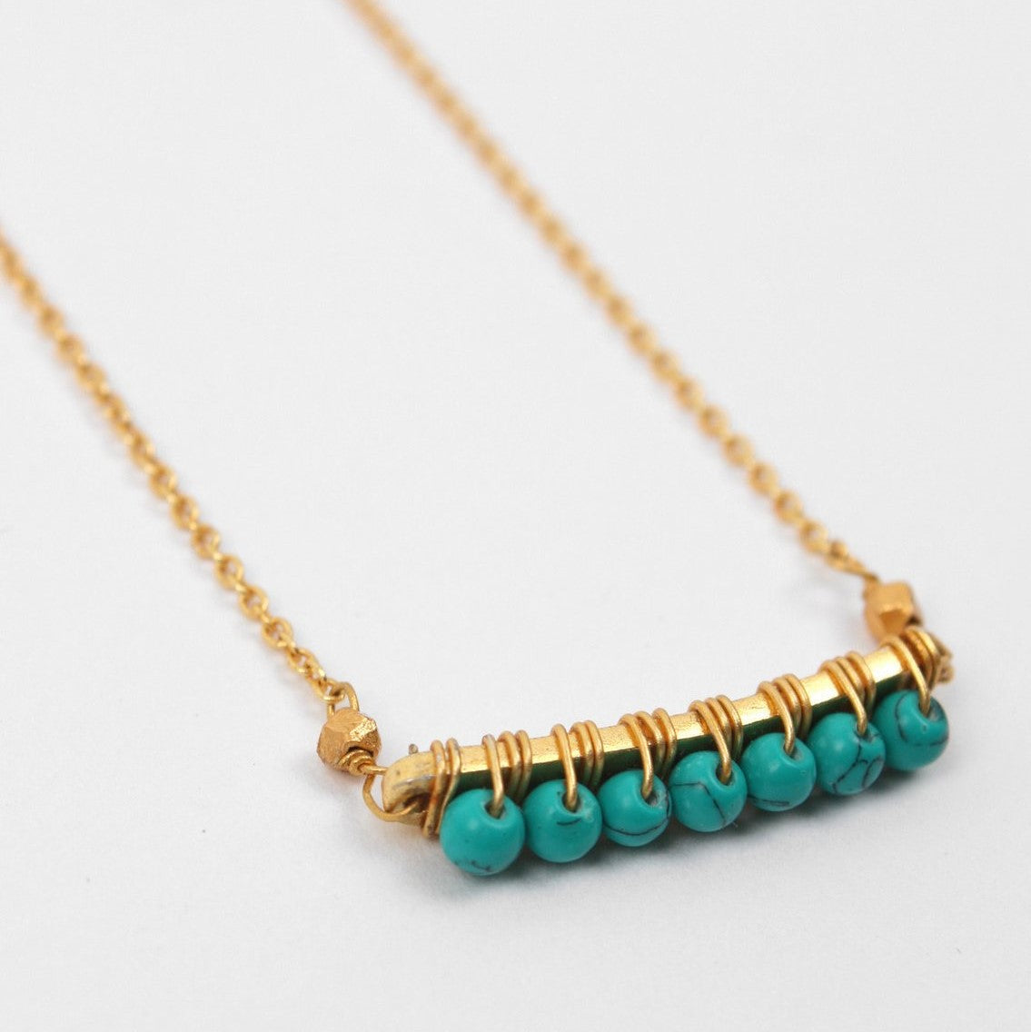 Turquoise Row Necklace - An Indian Summer