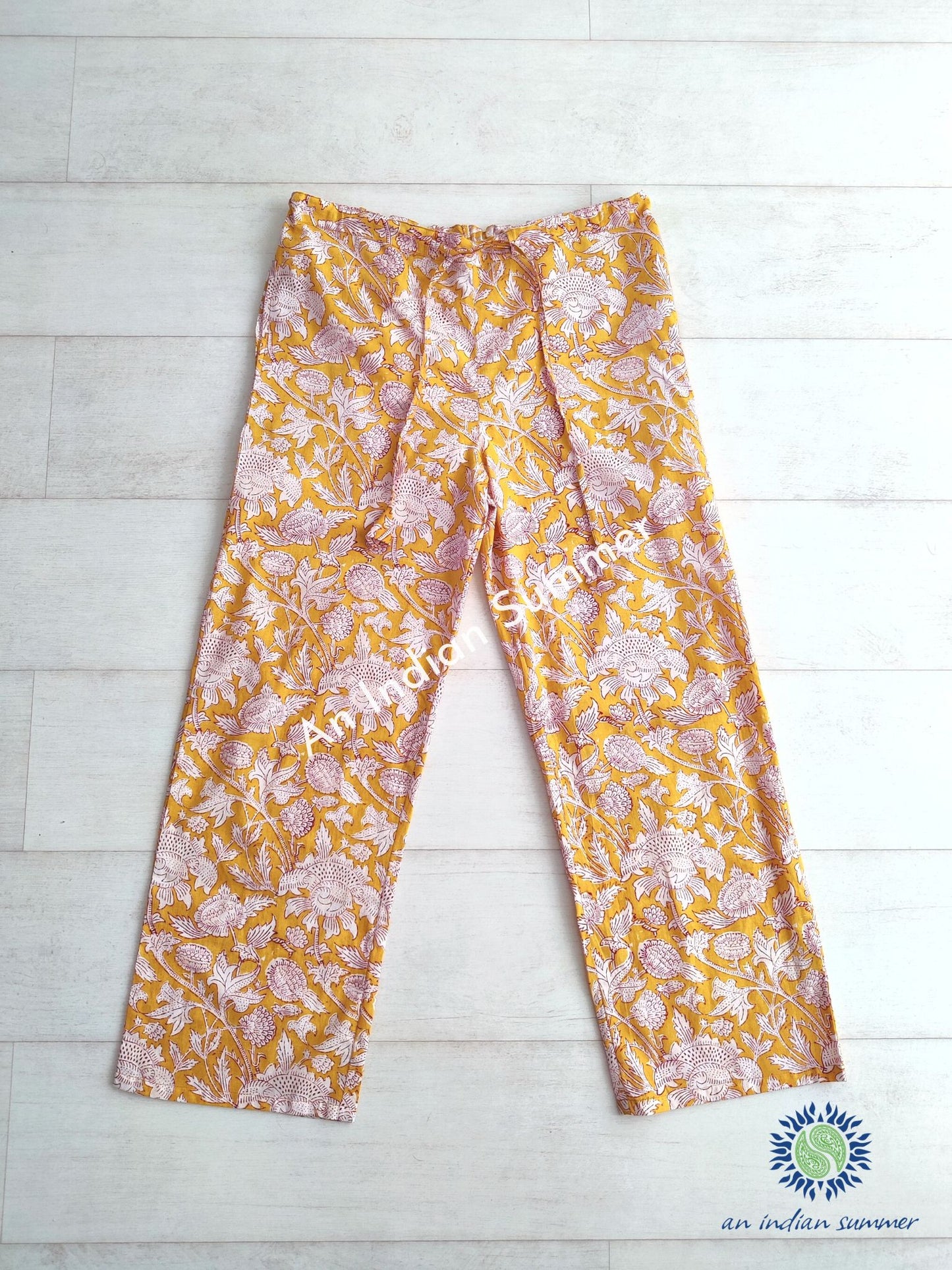 Cotton Trousers | Thistle | Amber | Botanical Block Print | Hand Block Printed | Cotton Voile | An Indian Summer | Seasonless Timeless Sustainable Ethical Authentic Artisan Conscious Clothing Lifestyle Brand