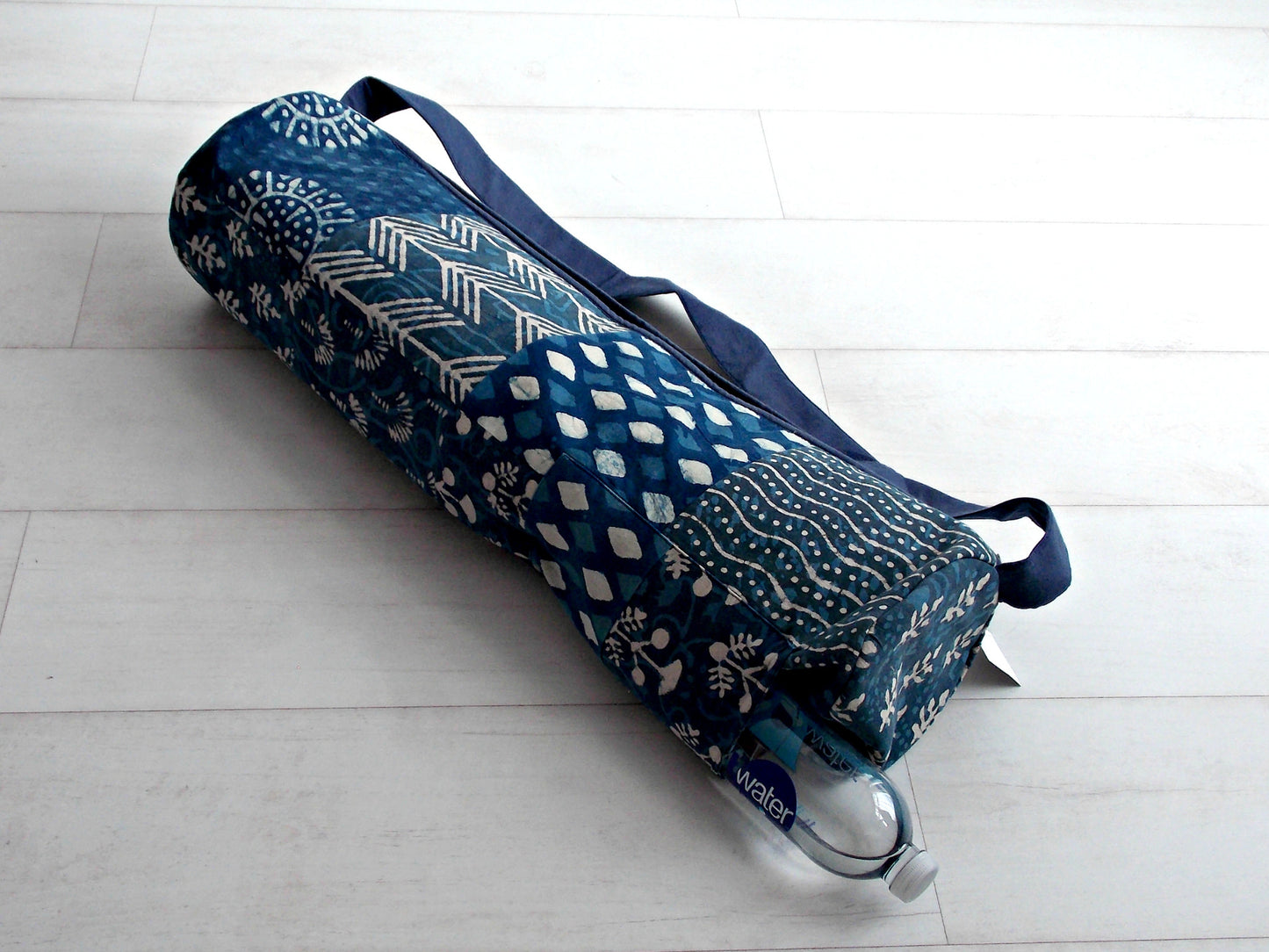 Indigo Dyed Medley Yoga Bag - Patchwork Squares - An Indian Summer