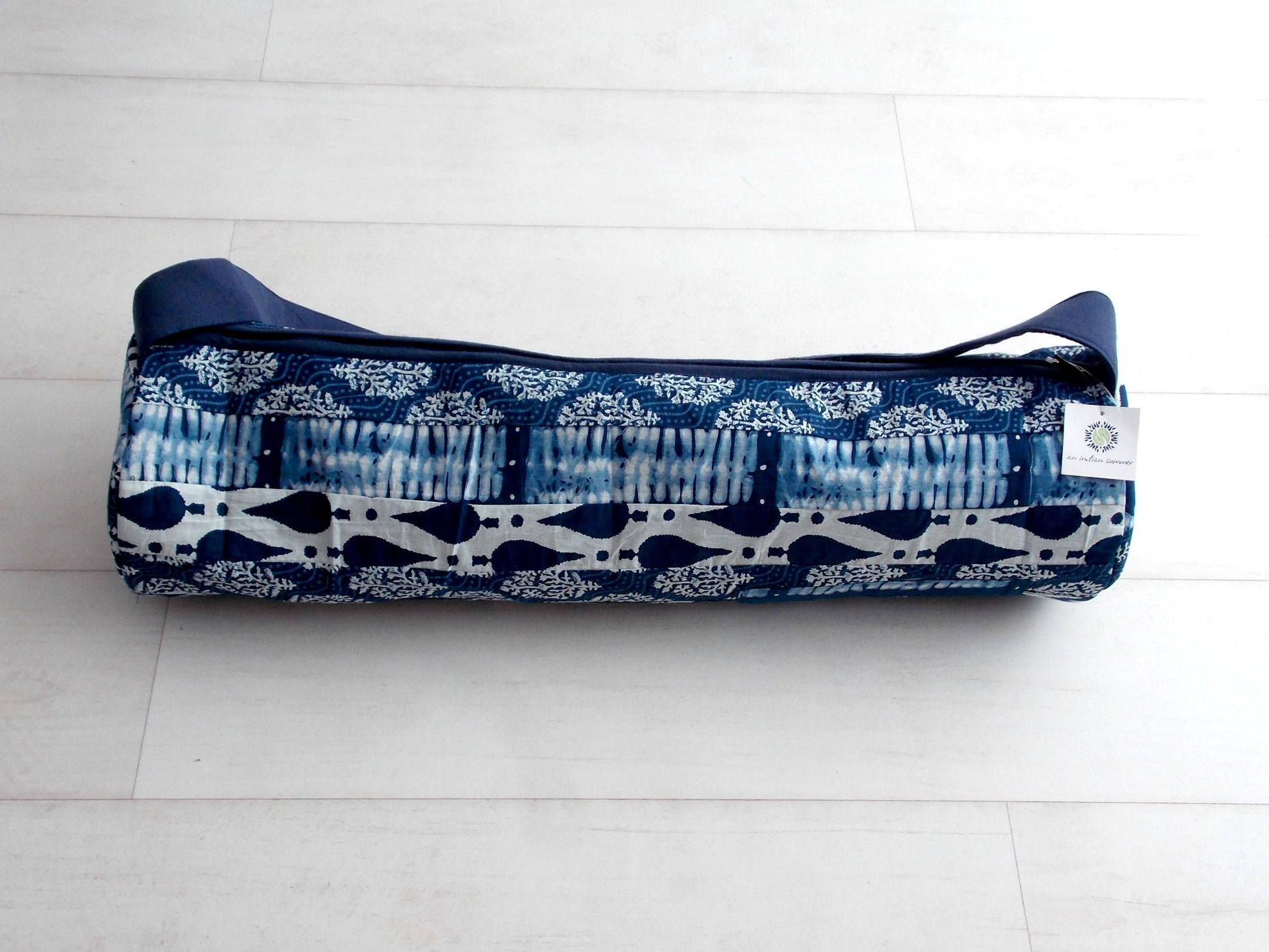 Blue Medley Yoga Bag - Patchwork Stripes - An Indian Summer
