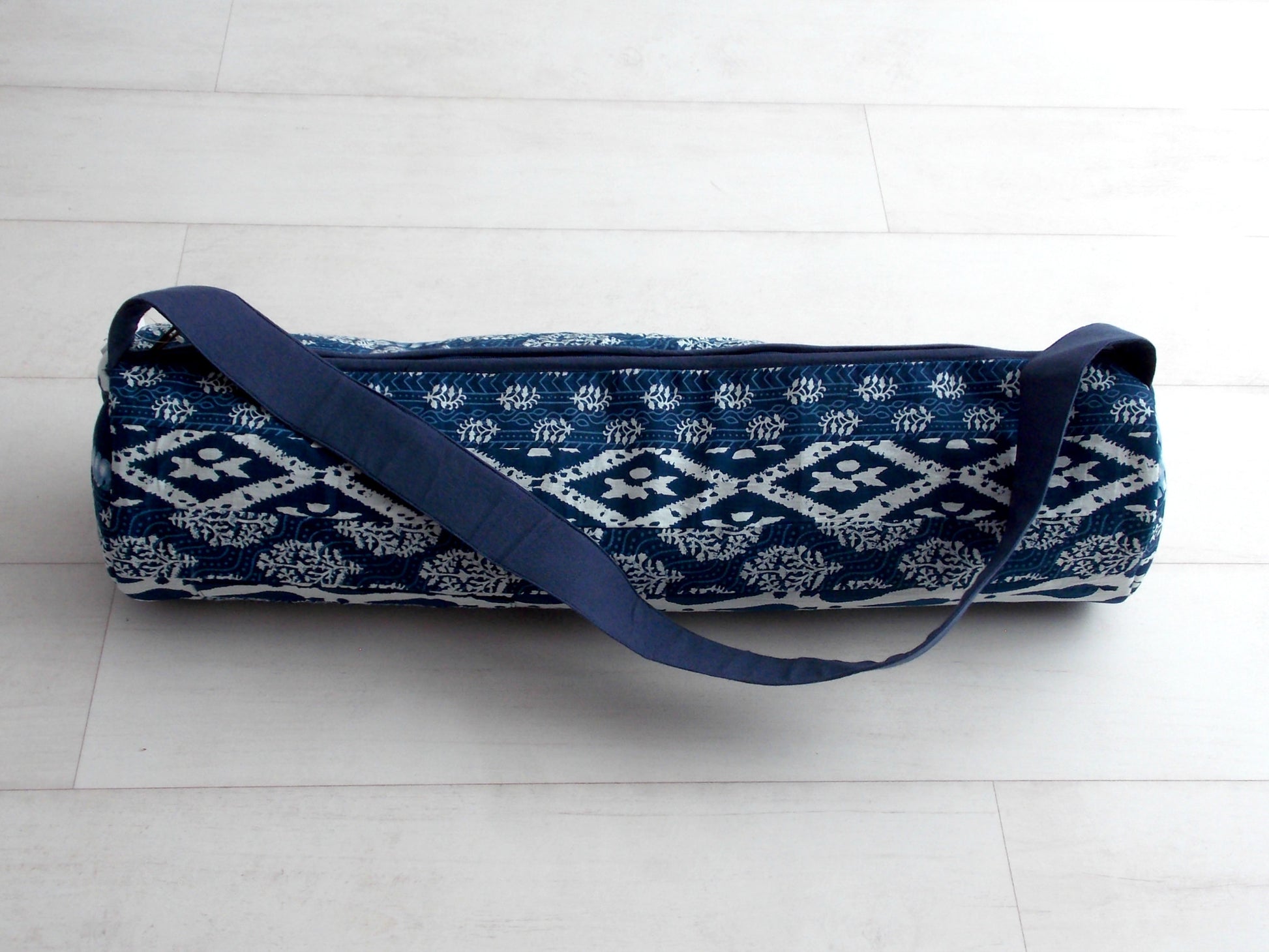 Blue Medley Yoga Bag - Patchwork Stripes - An Indian Summer