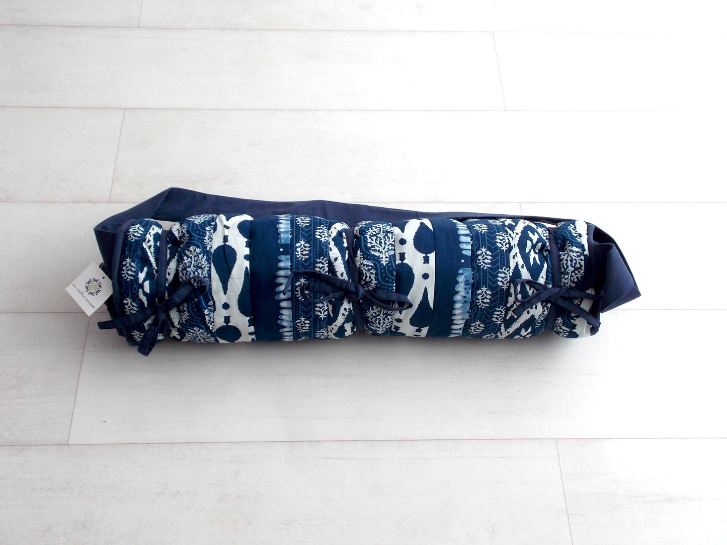 Blue Medley Yoga Mat - Patchwork Stripes - An Indian Summer