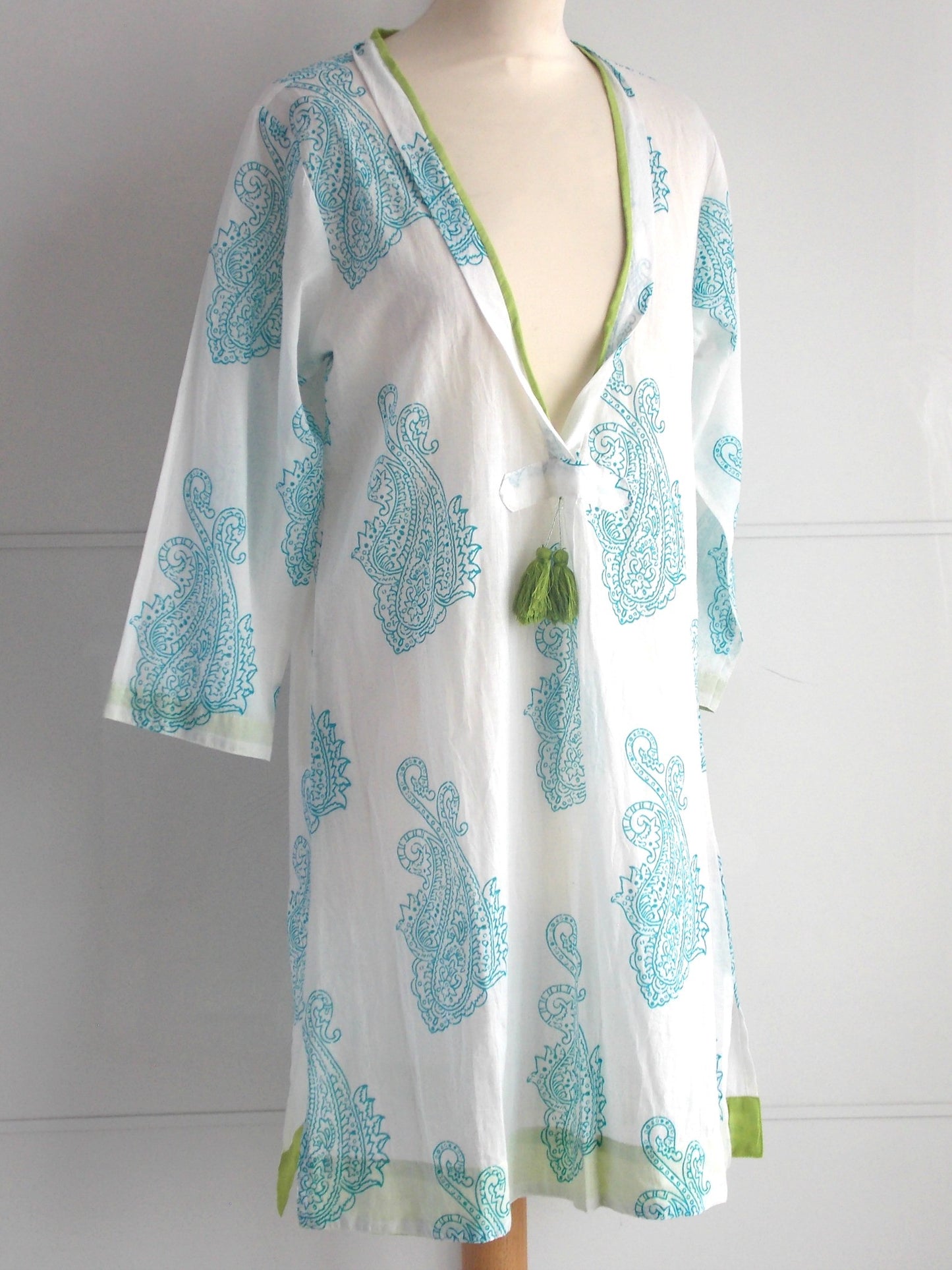 Malibu Coverup - Turquoise & Lime - An Indian Summer