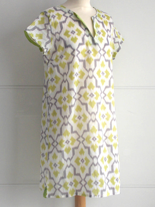 Ikat Lime Tunic - An Indian Summer