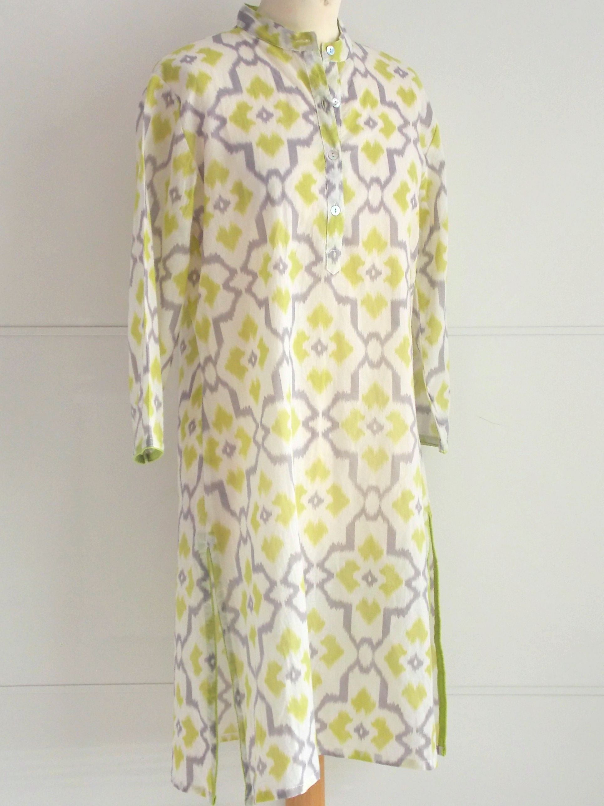 Ikat Lime Kurta - An Indian Summer