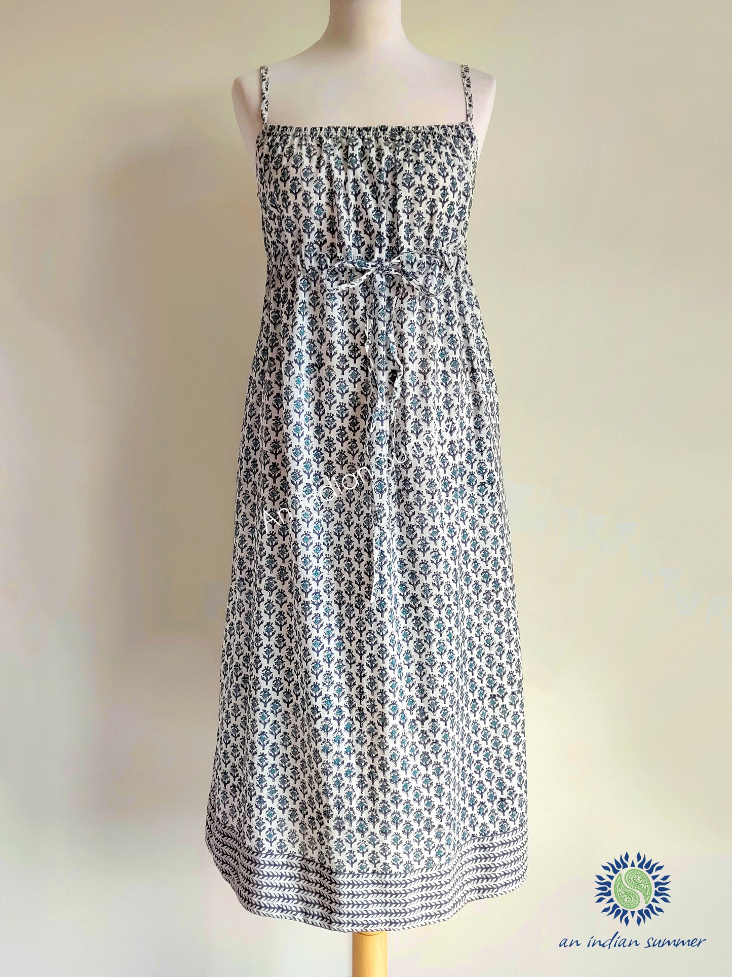 Iris Slip Dress | Floral Print | Block Print Cotton Dress | Hand Block Printed | Cotton | An Indian Summer | Seasonless Timeless Sustainable Ethical Authentic Artisan Conscious Clothing Lifestyle Brand