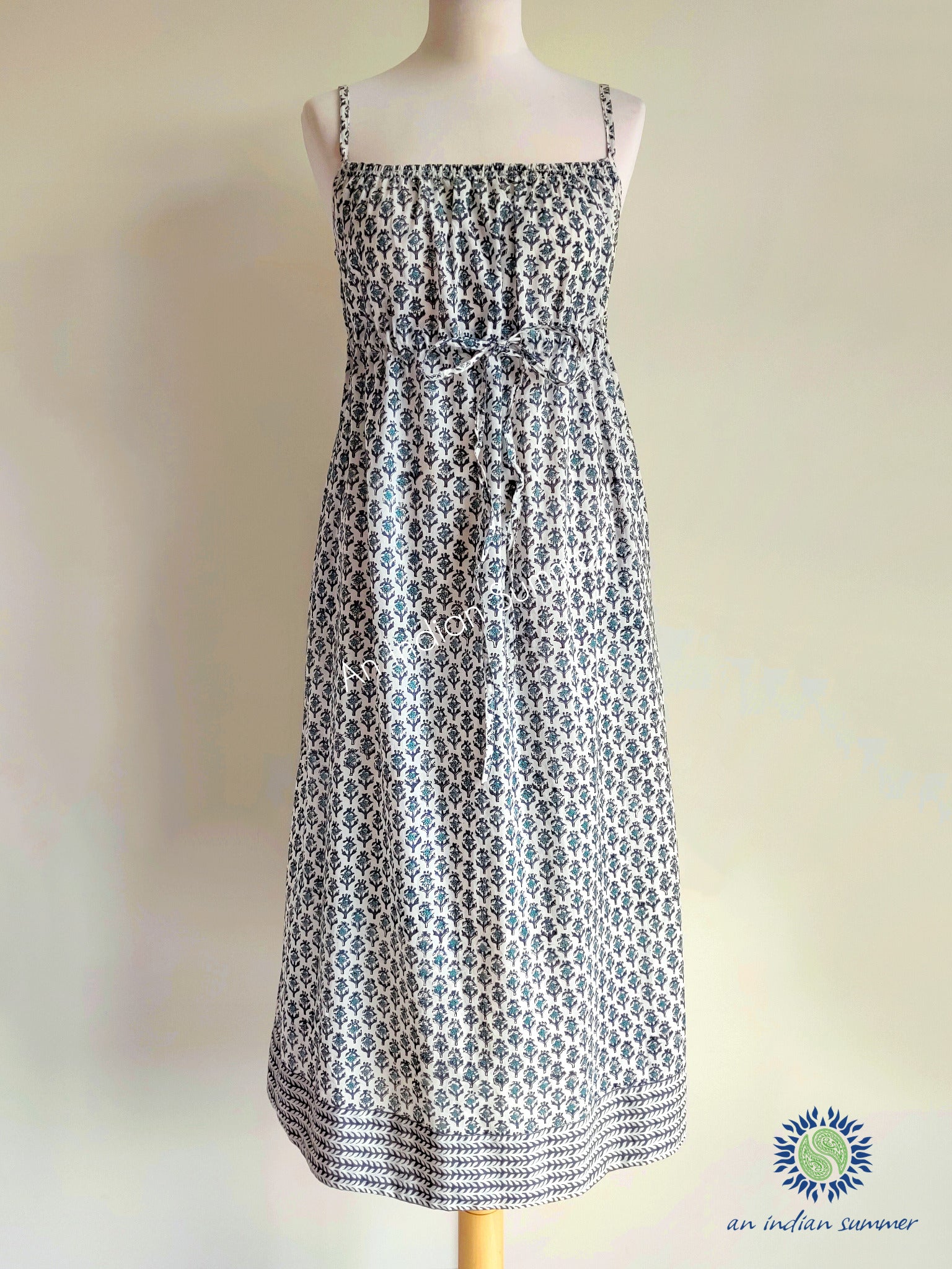 Iris Slip Dress | Floral Print | Block Print Cotton Dress | Hand Block Printed | Cotton | An Indian Summer | Seasonless Timeless Sustainable Ethical Authentic Artisan Conscious Clothing Lifestyle Brand