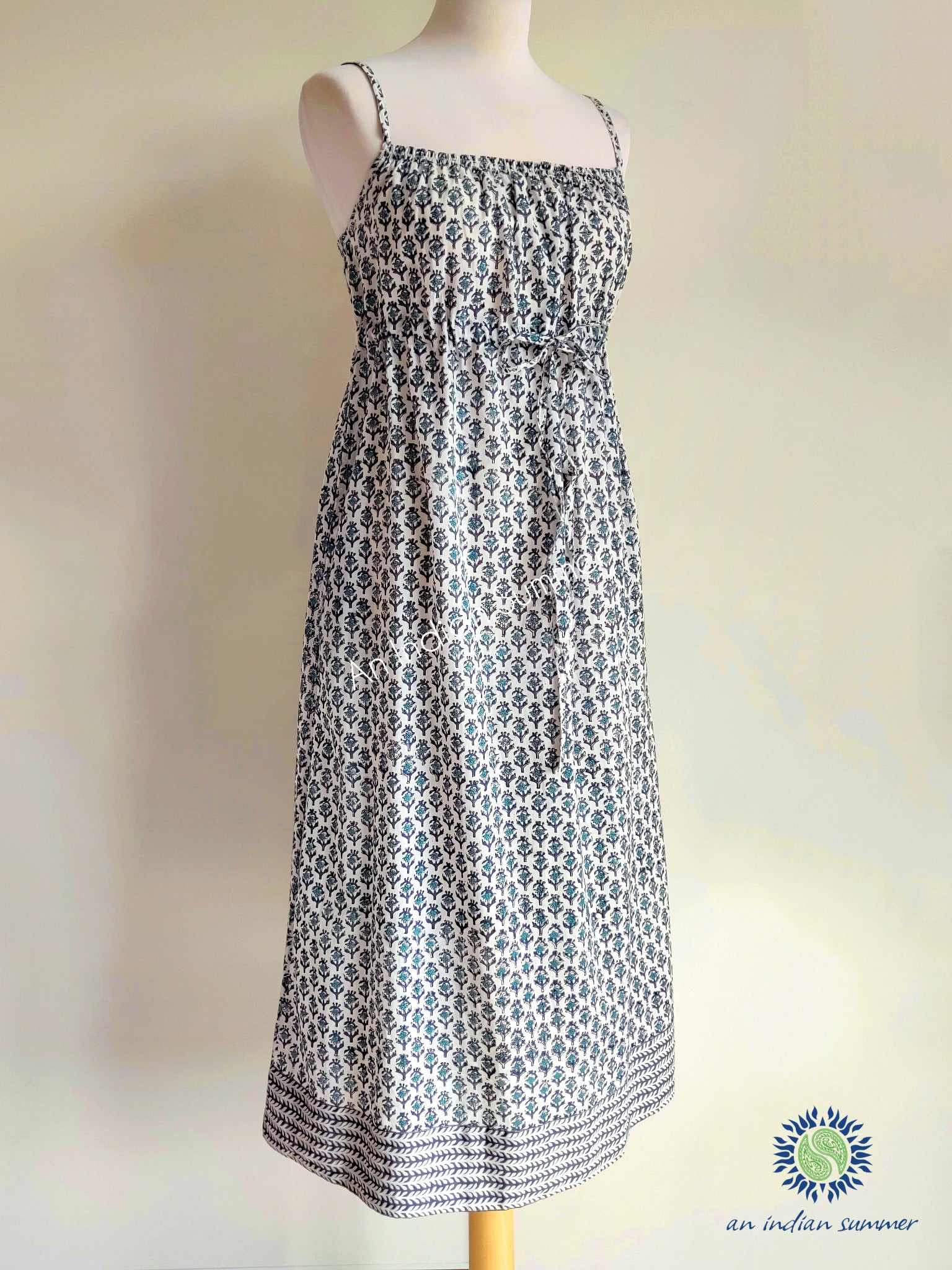 Iris Slip Dress | Floral Print | Block Print Cotton Dress | Hand Block Printed | Cotton | An Indian Summer | Seasonless Timeless Sustainable Ethical Authentic Artisan Conscious Clothing Lifestyle Brand