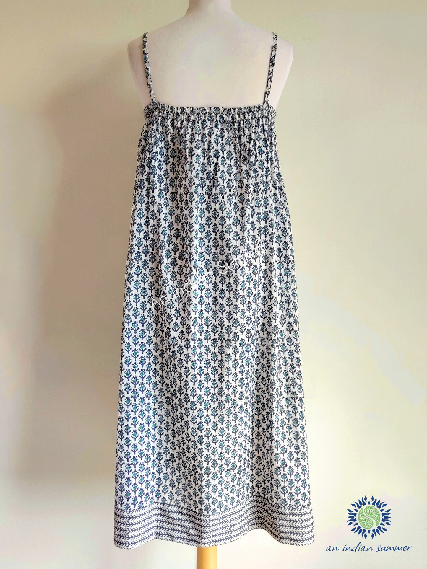 Iris Slip Dress | Floral Print | Block Print Cotton Dress | Hand Block Printed | Cotton | An Indian Summer | Seasonless Timeless Sustainable Ethical Authentic Artisan Conscious Clothing Lifestyle Brand