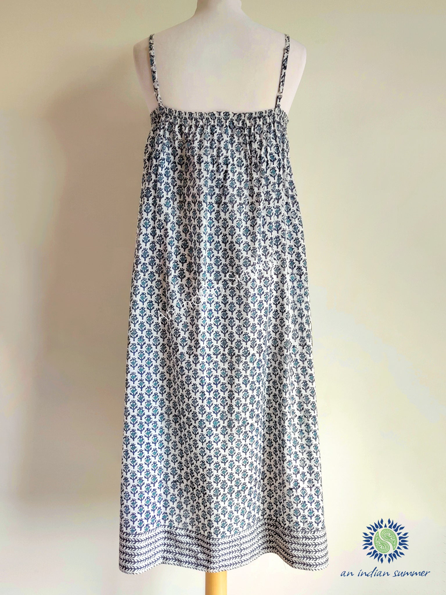 Iris Slip Dress | Floral Print | Block Print Cotton Dress | Hand Block Printed | Cotton | An Indian Summer | Seasonless Timeless Sustainable Ethical Authentic Artisan Conscious Clothing Lifestyle Brand