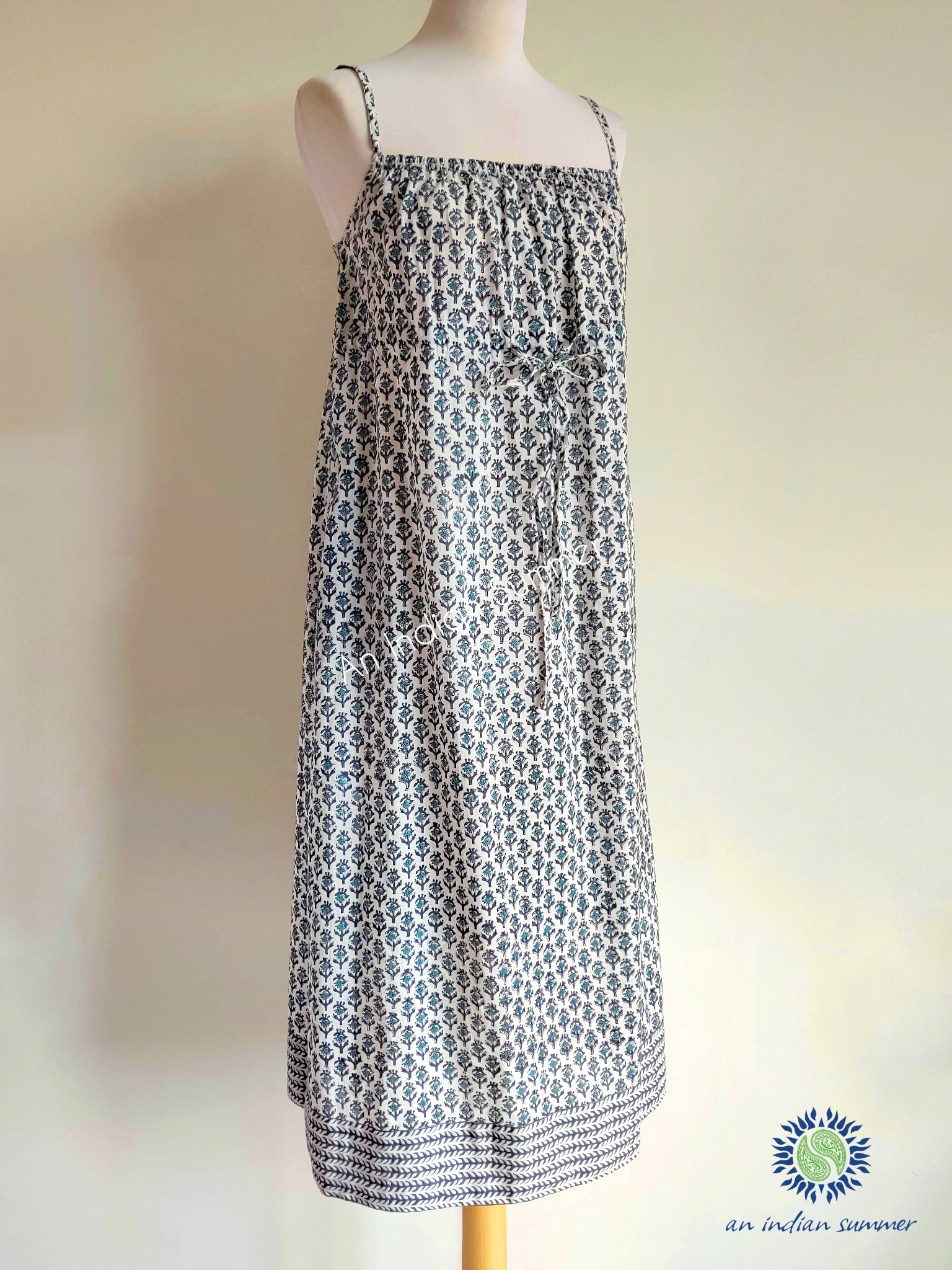 Iris Slip Dress | Floral Print | Block Print Cotton Dress | Hand Block Printed | Cotton | An Indian Summer | Seasonless Timeless Sustainable Ethical Authentic Artisan Conscious Clothing Lifestyle Brand